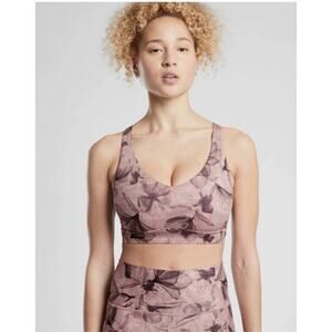 Athleta Women's‎ Dark Floral Strappy Sports Bra Est Large
